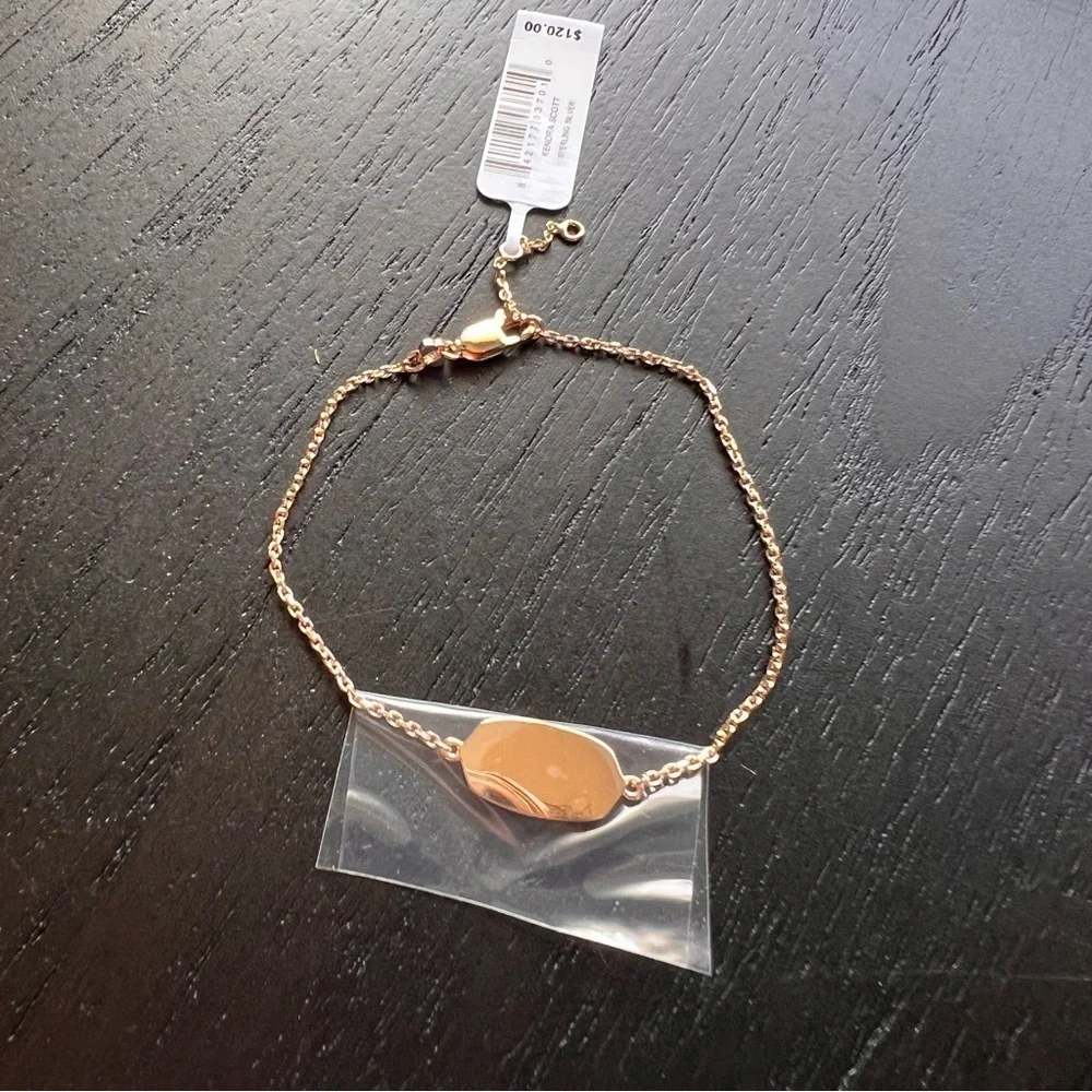 NWT Kendra Scott 18k Rose Gold Sterling Silver Elaina Bracelet